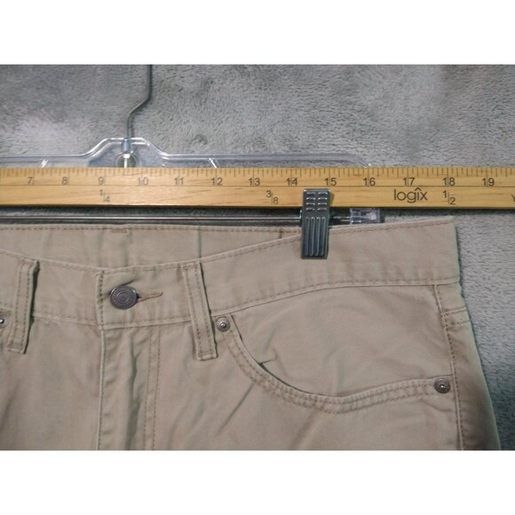 Levis 514 Jeans Mens 36x32 Beige Denim Slim Straight Mid Rise Cotton Red Tab - Picture 3 of 9